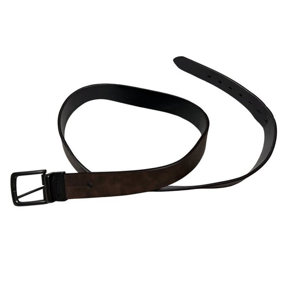 Levis Mens Synthetic Leather Belt With Black Buckle 46/48 Brown & Black - Picture 1 of 6